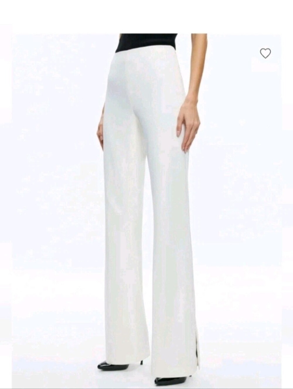 Alice + Olivia Lara Rhinestone Wide Leg Side Slits Pant Size 10 - Picture 3 of 11